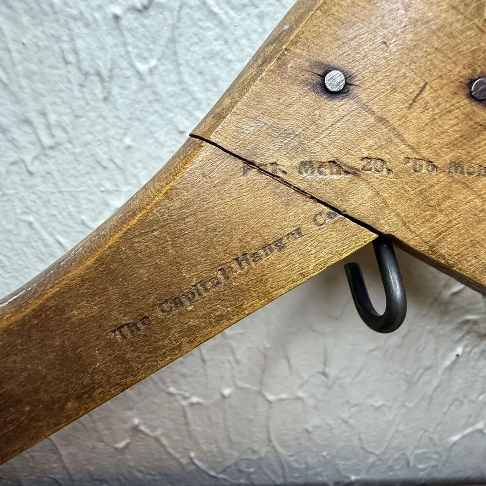 Southern Cleaning & Pressing Co Wooden Hanger Memphis Vintage Capital Hanger Co